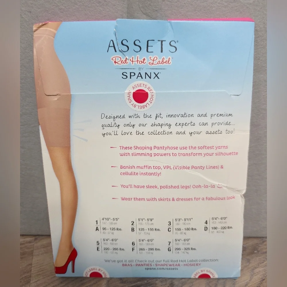 SPANX Assets Red Hot Label High-Waist Shaping Pantyhose | Size 5 | Black Sheer